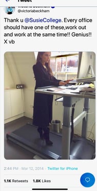 Don't wear heels on a treadmill desk