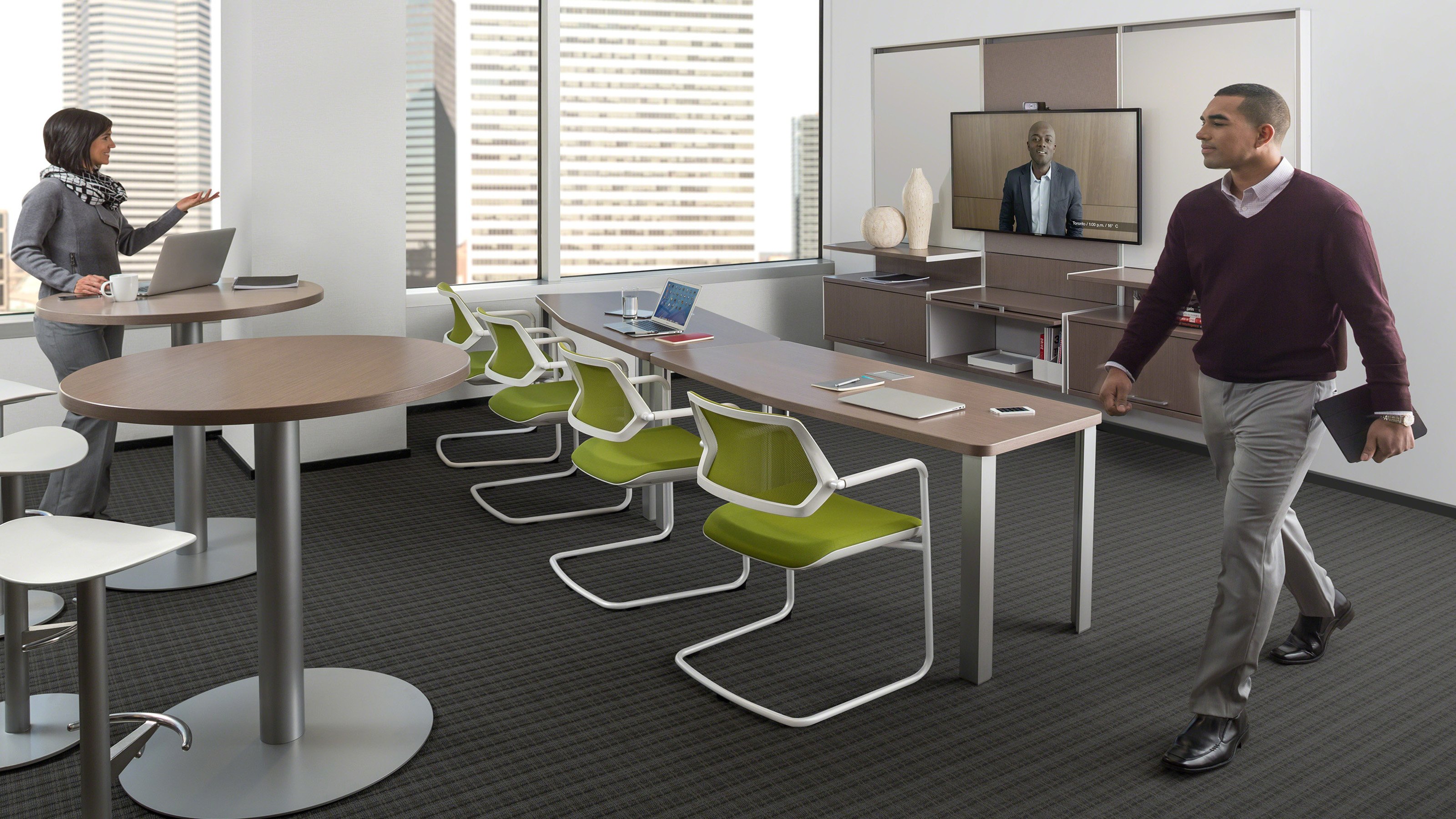 Включи стол на 2 часа. Стол Steelcase. Круглый стол для офиса. The офис. Круглый офисный стол.