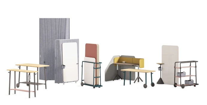 Selection of agile working furniture