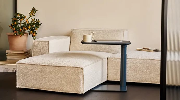 float micro adjustable table by Humanscale